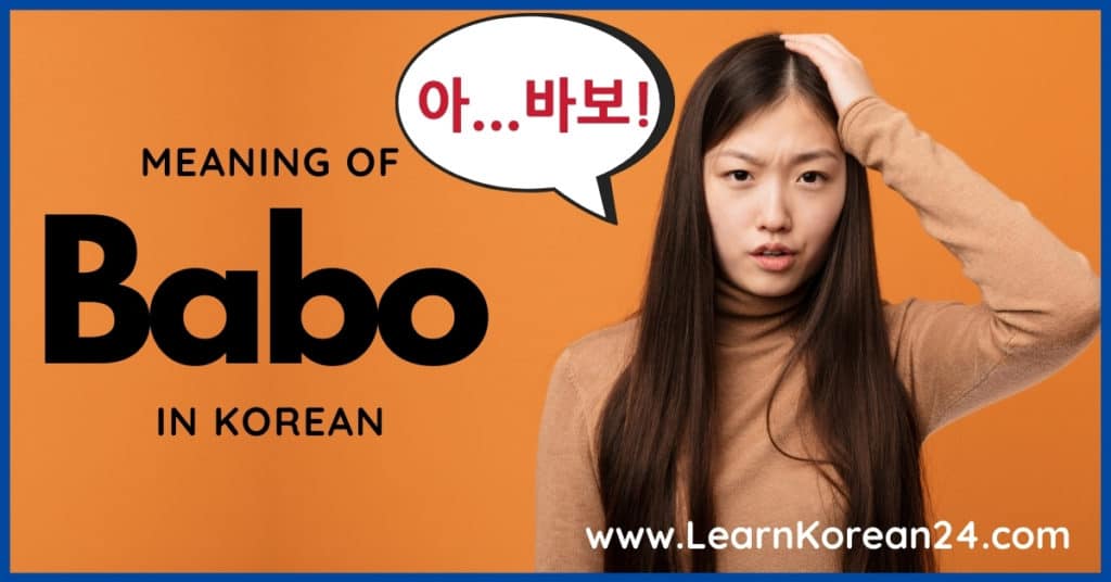 What Does Babo Mean In Korean