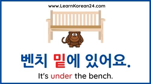 Korean Prepositions - under