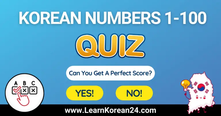 Korean Numbers Quiz: Sino-Korean Numbers 1-100